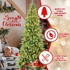 8FT Slim Christmas Tree with 500 Warm White LED Lights,1612 PE+PVC Tips, Space-Saving Hinged Design, Easy Setup,Realistic Tree for Small Spaces - 4 of 4