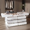 Famapy 12-Drawer Storage Island Tempered Glass Top Island Display Cabinet Dresser - 4 of 4