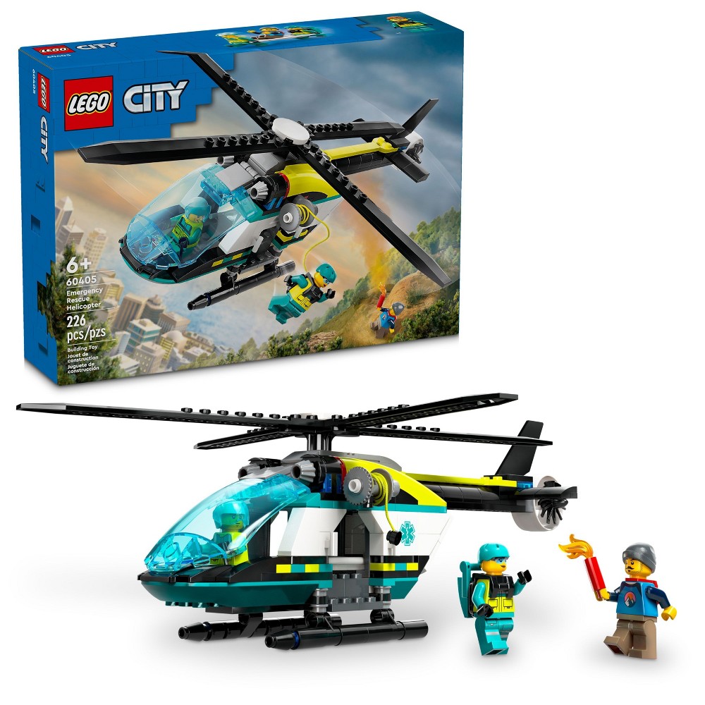 Photos - Construction Toy Lego City Emergency Rescue Helicopter Building Kit 60405 
