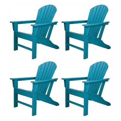 Leisure Classics UV Protected Indoor Outdoor Patio Chair, Turquoise  (4 Pack)
