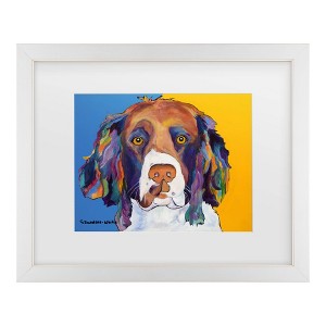 Trademark Fine Art Pat Saunders-White Snuggles Portrait Matted Framed Art Black - 1 of 4