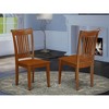East West Furniture,Portland slat back dining room chair with wood seat, Set of 2 - 2 of 3