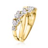 Ross-Simons 1.20 ct. t.w. CZ Crisscross Ring in 18kt Gold Over Sterling - 3 of 4