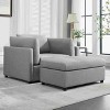CAVINAS Linen Oversized Accent Chair with Two Lumbar Support Cushions and Ottoman,Upholstered Living Room Chairs,Reading Chairs for Living Room - 2 of 4