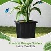 TOAOTBNBO Tall Planter Set of 2, Large Planter with Drainage Holes and Bottom Tray, Outdoor and Indoor Planter Pots with Vertical Lines - 4 of 4