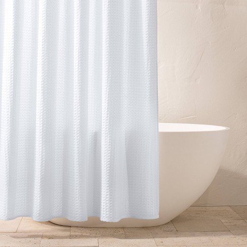 Coyuchi Organic Waffle Shower Curtain Alpine White