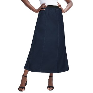 Jessica London Women's Plus Size Stretch Denim Jegging Skirt - 1 of 4