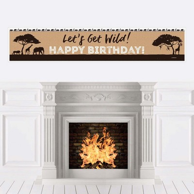 Big Dot of Happiness Wild Safari - African Jungle Adventure Happy Birthday Decorations Party Banner