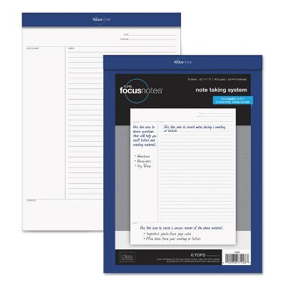 TOPS FocusNotes Legal Pad 8 1/2 x 11 3/4 White 50 Sheets 77103