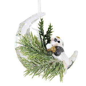 Ganz 3.0 Inch Owl Crescent Moon Ornament Kissing Krystals Winter Sage Tree Ornaments - 1 of 3