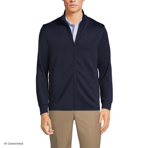 Lands' End Men's Active Performance Full Zip Jacket - Large - Classic Navy