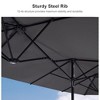 PURPLE LEAF 13ft Patio Market Umbrella and Base Double-Sided Rectangle Outdoor Table Sun Umbrellas with Crank - 4 of 4