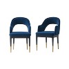 Manhattan Comfort Set of 2 Carrington Modern Velvet Upholstered Dining Armchairs - 2 of 4