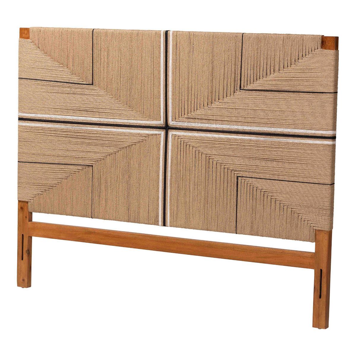 bali & pari Prita Paper Loom King Headboard with Mahogany Wood Frame Natural Brown