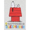 Peanuts Girls' Snoopy Happiness Is Sleeping In Pajama Set Tank Top Shorts Grey - 3 of 4