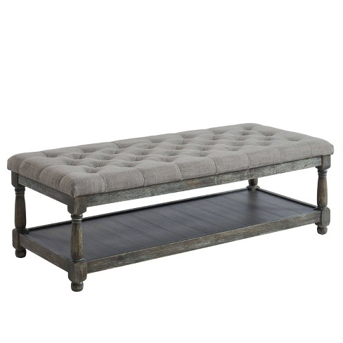 Home Styles Arts & Crafts Upholstered Bench, Off-White