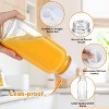 Glass Milk Bottles with Lids and Pour Spout, 4 Pack 16 OZ Square Drinking Jars - 3 of 4