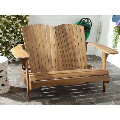Hantom Transitional 57'' Brown Acacia Wood Adirondack Loveseat