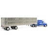 First Gear 1/64 Blue Ford LTL 9000 60in Aerodyne Sleeper & Wilson Livestock Trailer 60-1769 - 3 of 4