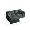 Chenille Two-Seater Sofa with 1 Footrest, 2 Seater L-Shaped Sectional with Ottoman,Loveseat with Ottoman for Small Living Space - 2 of 3