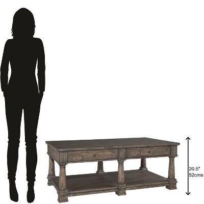 Lincoln Park Brown Wood Rectangular Coffee Table with Storage