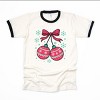 Christmas Ornaments Sketched Snowflakes - Women's Ringer Graphic T-Shirt - 2 of 3