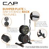 CAP Olympic Bumper Plate Tree Rack 4 Weight Plate Post and 2 Barbell Storage Holder - 3 of 4