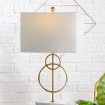 26" Marble/Metal Circle Table Lamp (Includes LED Light Bulb) Gold - Jonathan Y