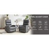 360° Swivel Manual Recliner Chair with Heat & Massage, Swivel Rocker Recliner with Handle Recline, Faux Leather/Linen Upholstery - 2 of 4