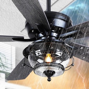 Kviflon 52 Inch Ceiling Fans with Light and Remote, 6 Speeds Reversible Blades for Kitchen,Dining Room,Outside Patios - 1 of 4