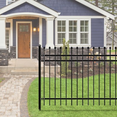 Rome Style Black Steel Garden Fence 8 x 4 ft