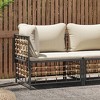 vidaXL Outdoor Patio Corner Sofa with Beige Cushions, Weather-Resistant Poly Rattan, Flexible Modular Design, Sturdy Powder-Coated Steel Frame - 2 of 4