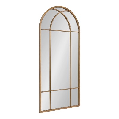 Kate and Laurel Dolbrook Arch Metal Windowpane Mirror, 19x40, Gold