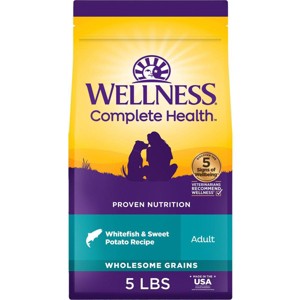 Wellness Adult Dry Dog Food Whitefish & Sweet Potato Recipe – 5 lb Bag (Case of 6) - 1 of 4