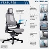 Ergonomic Office Chair Mesh Back with Adjustable Lumbar Headrest and Armrests for Home Office -3irtyhousy - 3 of 4