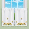Collections Etc Pretty Sunflower Embroidered Café Kitchen Curtains - 2 of 3