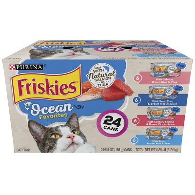 Purina Friskies Meaty Bits & Paté Ocean Favorites Fish Flavor Wet Cat Food - 5.5oz/24ct Variety Pack