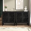 Vintage Display Storage Sideboard with 2 Hollow-Carved Doors, Elegant Accent Cabinet for Living Room, Entryway, or Small Spaces-Panipeachy - 3 of 4