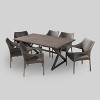 Grayson 7pc Aluminum and Wicker Dining Set: Outdoor Lounge, Weather-Resistant - Christopher Knight Home - 2 of 4