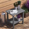 MaseiKar Double Adirondack Outdoor Side Table, Weather-Resistant Patio End Table for Backyard, Pool & Porch, Durable & Stylish Patio Side Table,Grey - 2 of 4