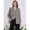 Hobemty Women's Office Dressy Blazer Casual Double Breasted Striped Suit Jacket - 2 of 4