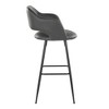 Fixed Faux Leather Contemporary Bar Stool with Low Back and Metal Legs for Home Bar or Kitchen (Set of 2) - 3 of 4