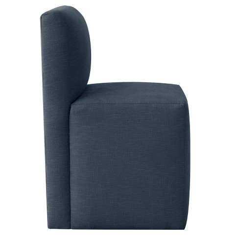 Rosette Dining Chair Linen Navy Cloth Co