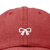 Dalix Bow Embroidered Coquette Cotton Summer Cute Outdoor Baseball Cap Dad Hat Womens - 2 of 4