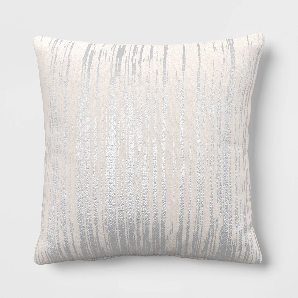 Photos - Pillow Silver Metallic Square Throw  - Threshold™