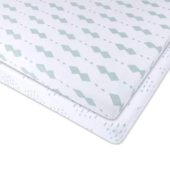 Ely's & Co. Baby Fitted Pack n Play - Mini Crib Sheet   100% Combed Jersey Cotton  2 Packs Gender Neutral