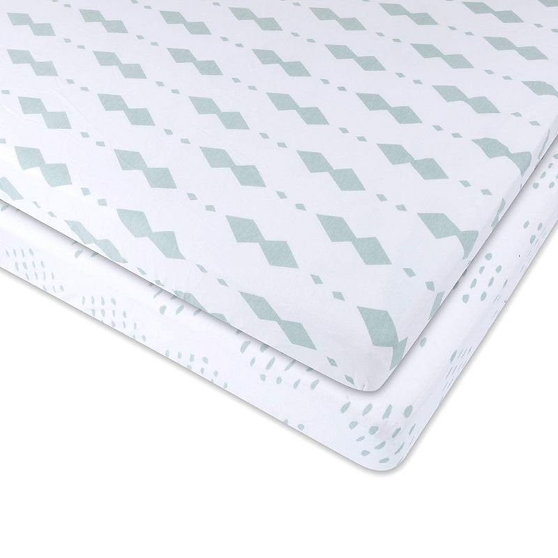 Ely's & Co. Baby Fitted Pack n Play - Mini Crib Sheet   100% Combed Jersey Cotton  2 Packs Gender Neutral, 1 of 6