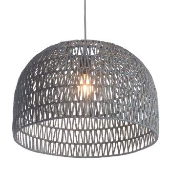 Modern 21" Gray Dome Shaped Ceiling Lamp - ZM Home