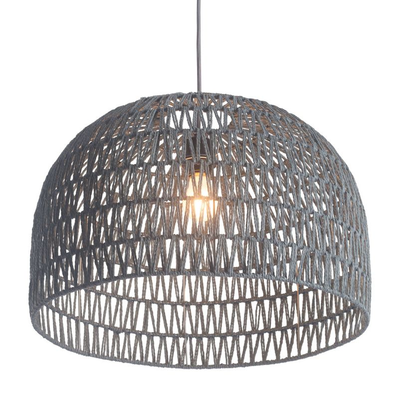 Modern 21" Gray Dome Shaped Ceiling Lamp - ZM Home, 1 of 9
