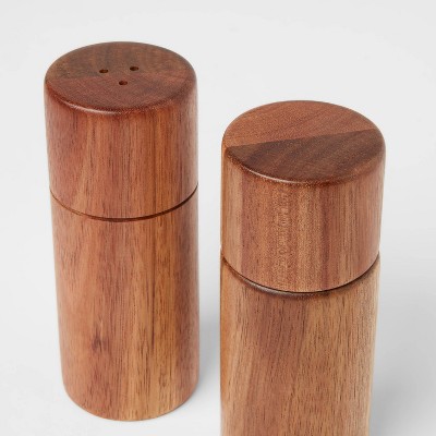 2pc Acacia Round Salt Shaker and Pepper Grinder Set - Threshold&#8482;_2